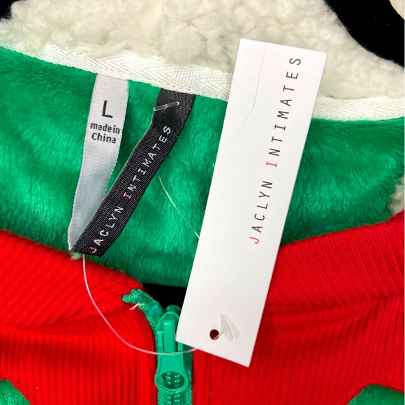 JACKYN INTIMATES Christmas Elf Onesie Hoodie Adult Size Large - Picture 4 of 5